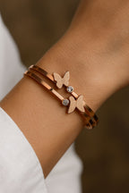Twin Butterfly Cuff Anti Tarnish Braclete
