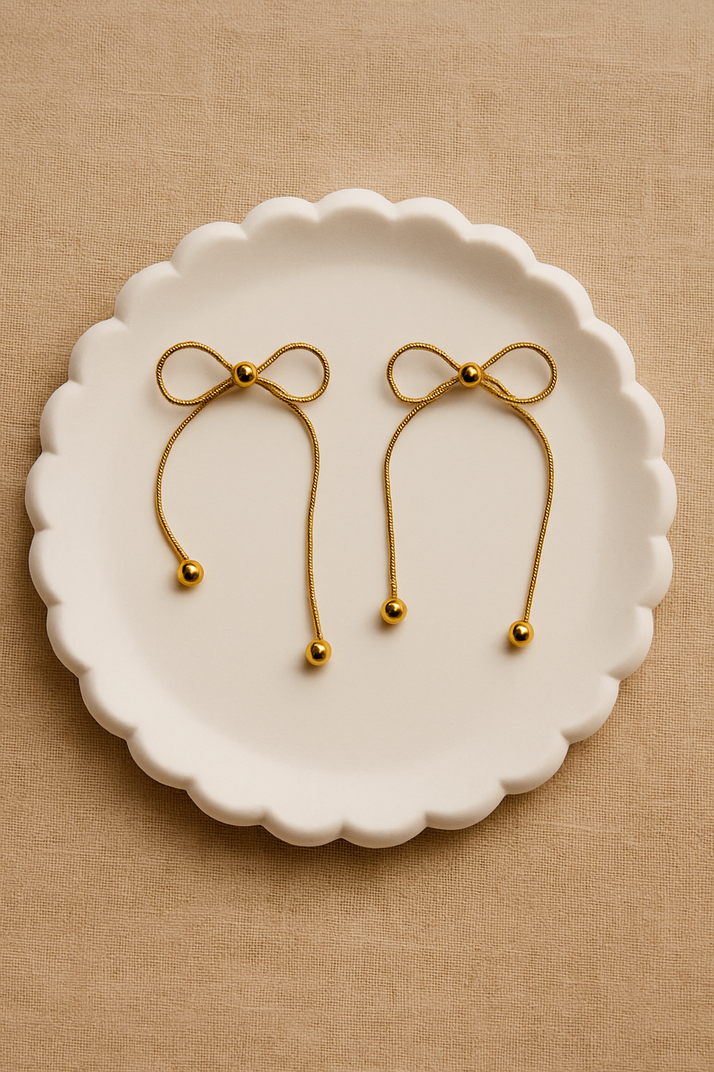 Ribbon Drops Anti Tarnish Earrings
