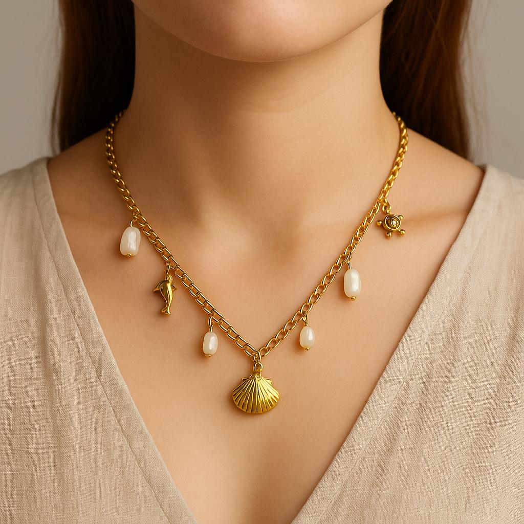Ocean Charm Anti Tarnish Necklace