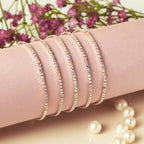 Gold stretchable bracelets [Set of 5]