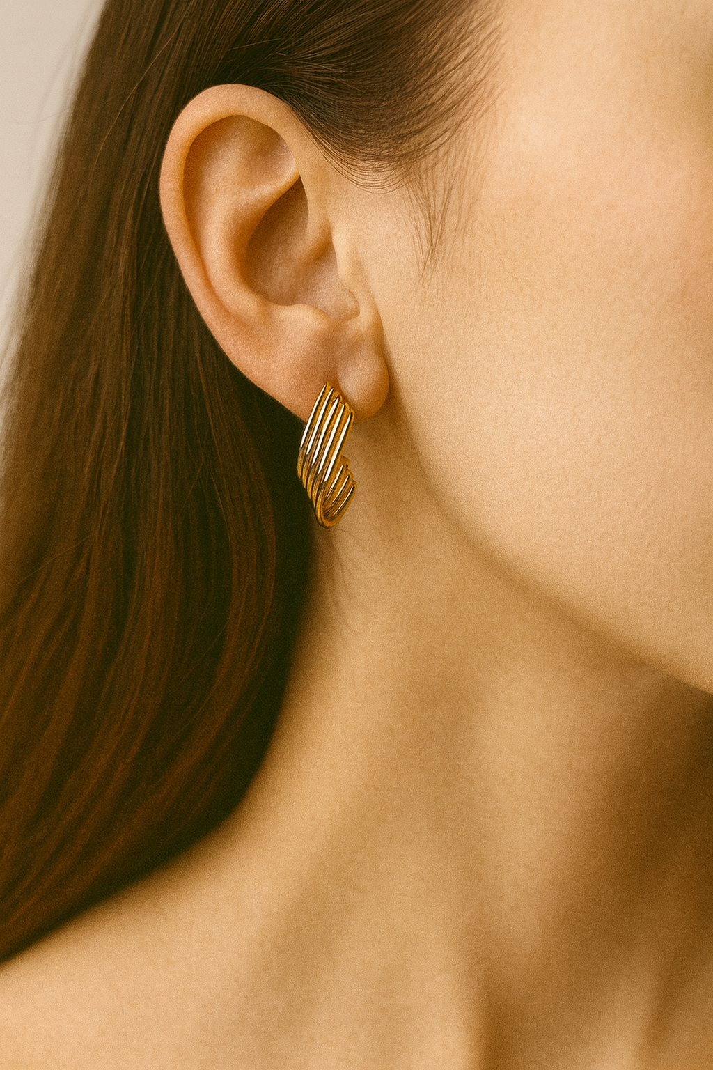 Golden Strata Anti Tarnish Earrings
