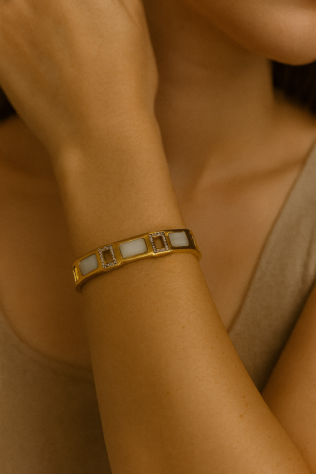 Frosted Gleam Thin Wrist Anti Tarnish Bracelet