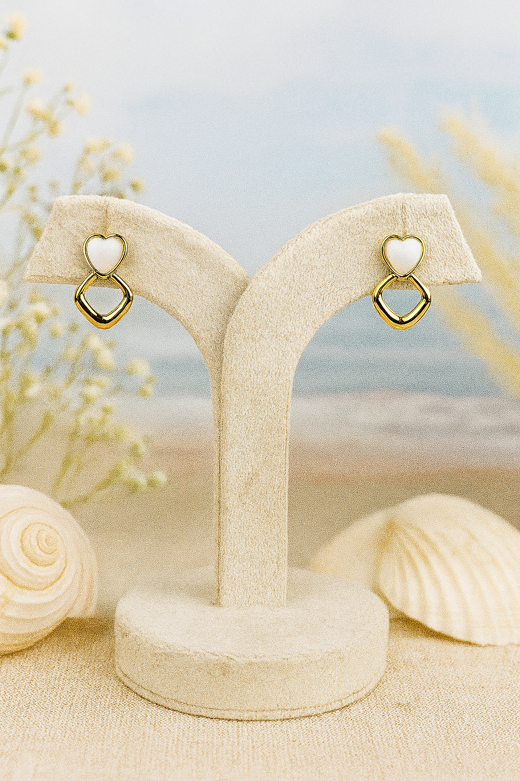 White Amour Anti Tarnish Earrings