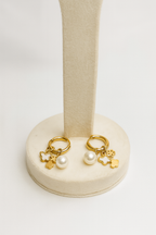 Petal Pearl Hoops Anti Tarnish Earrings