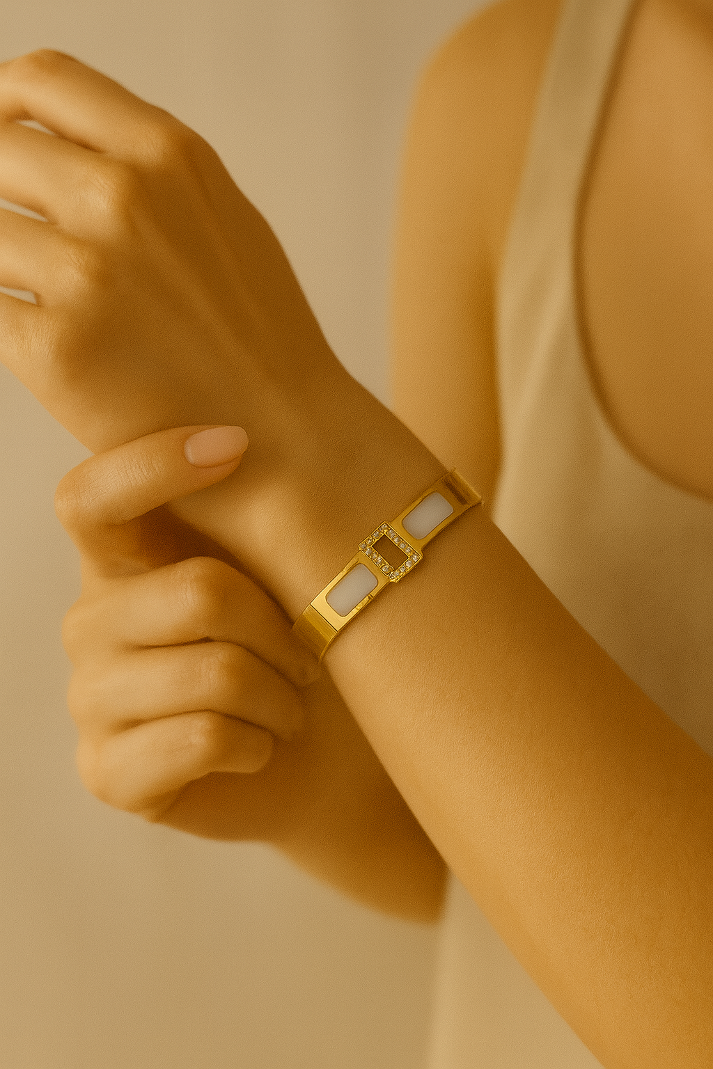 Frosted Gleam Thin Wrist Anti Tarnish Bracelet