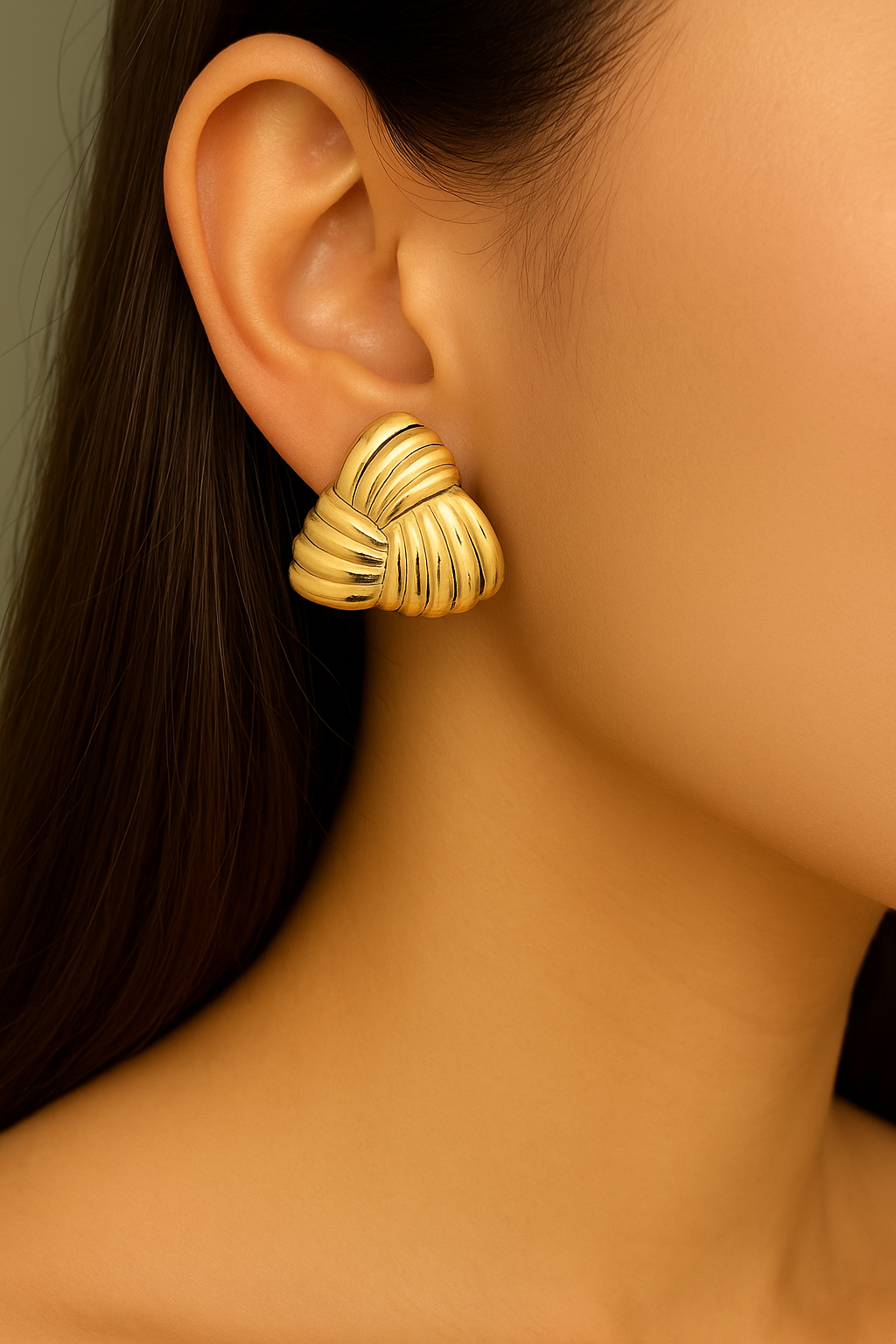 Gilded Ripple Anti Tarnish Earrings