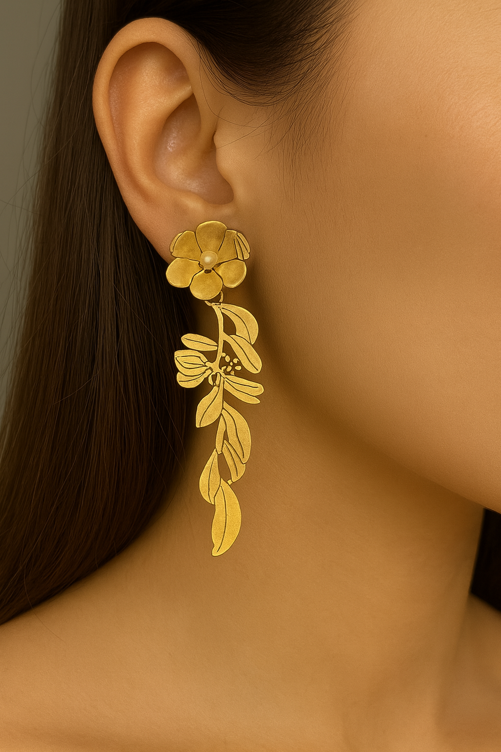 Golden Vine Anti Tarnish Earrings