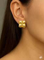 Gilded Lattice Anti Tarnish Earrings