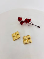 Gilded Lattice Anti Tarnish Earrings