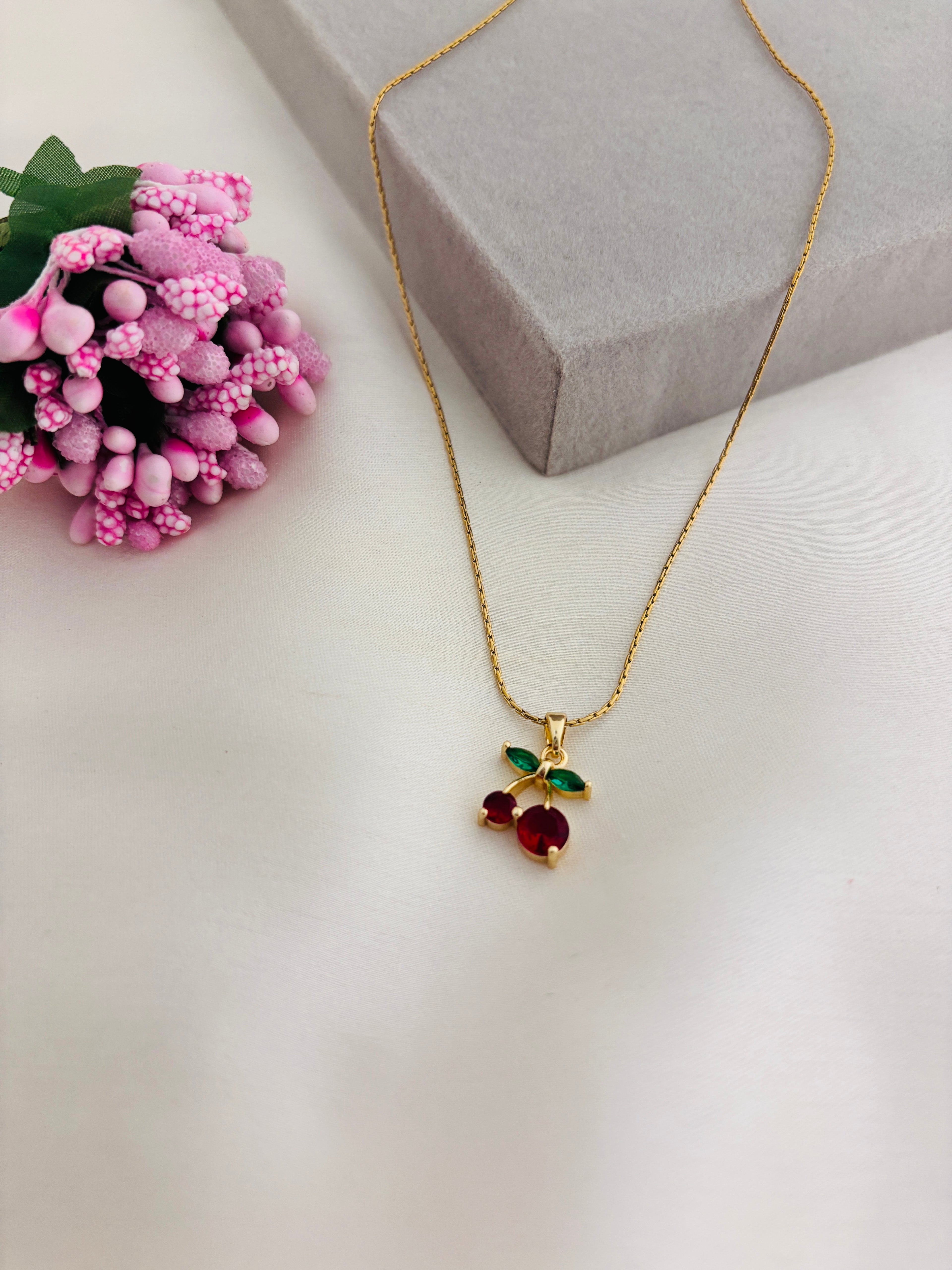 Cherry Charm Anti Tarnish Necklace