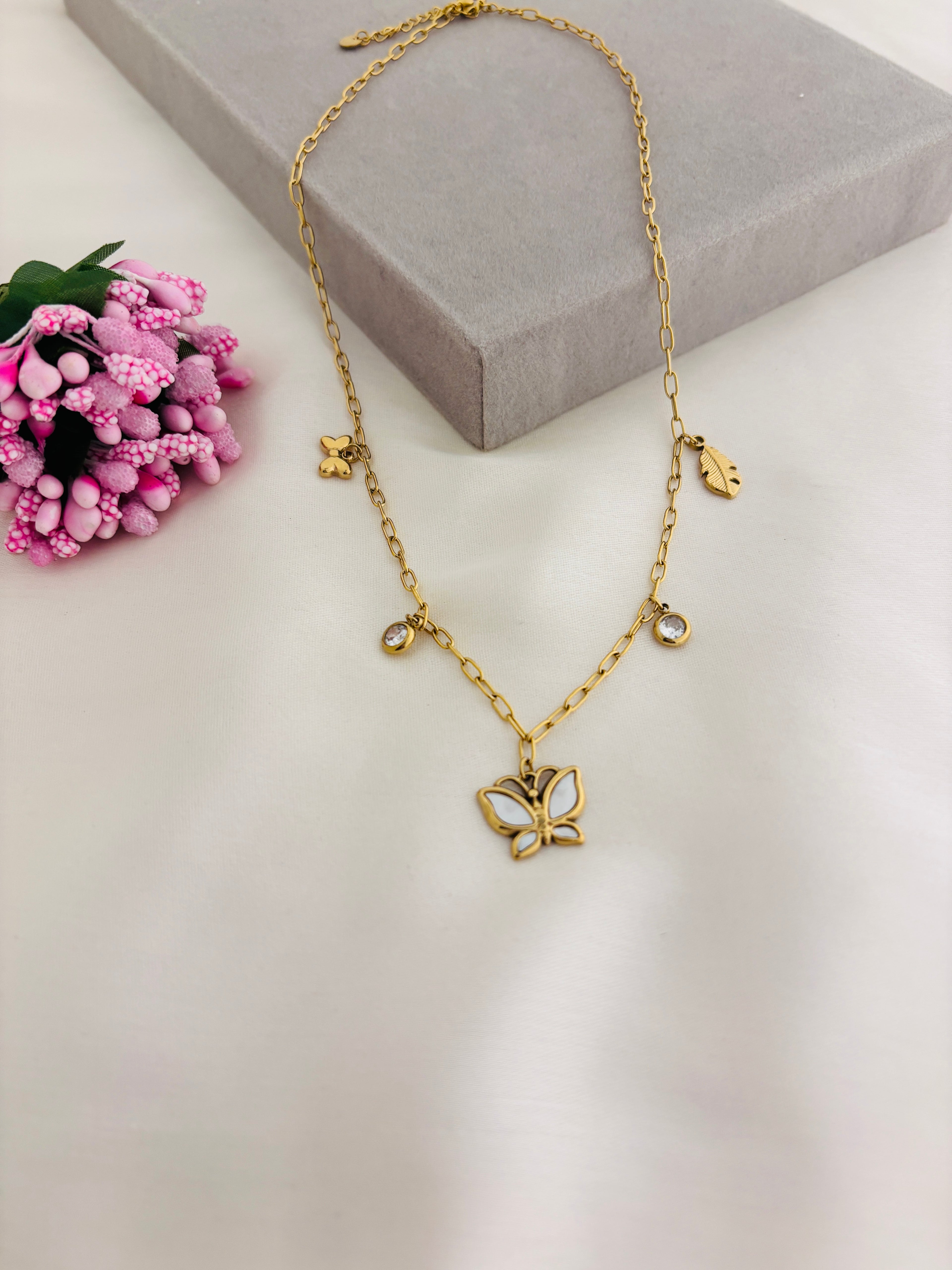 Whispering Butterfly Anti Tarnish Necklace