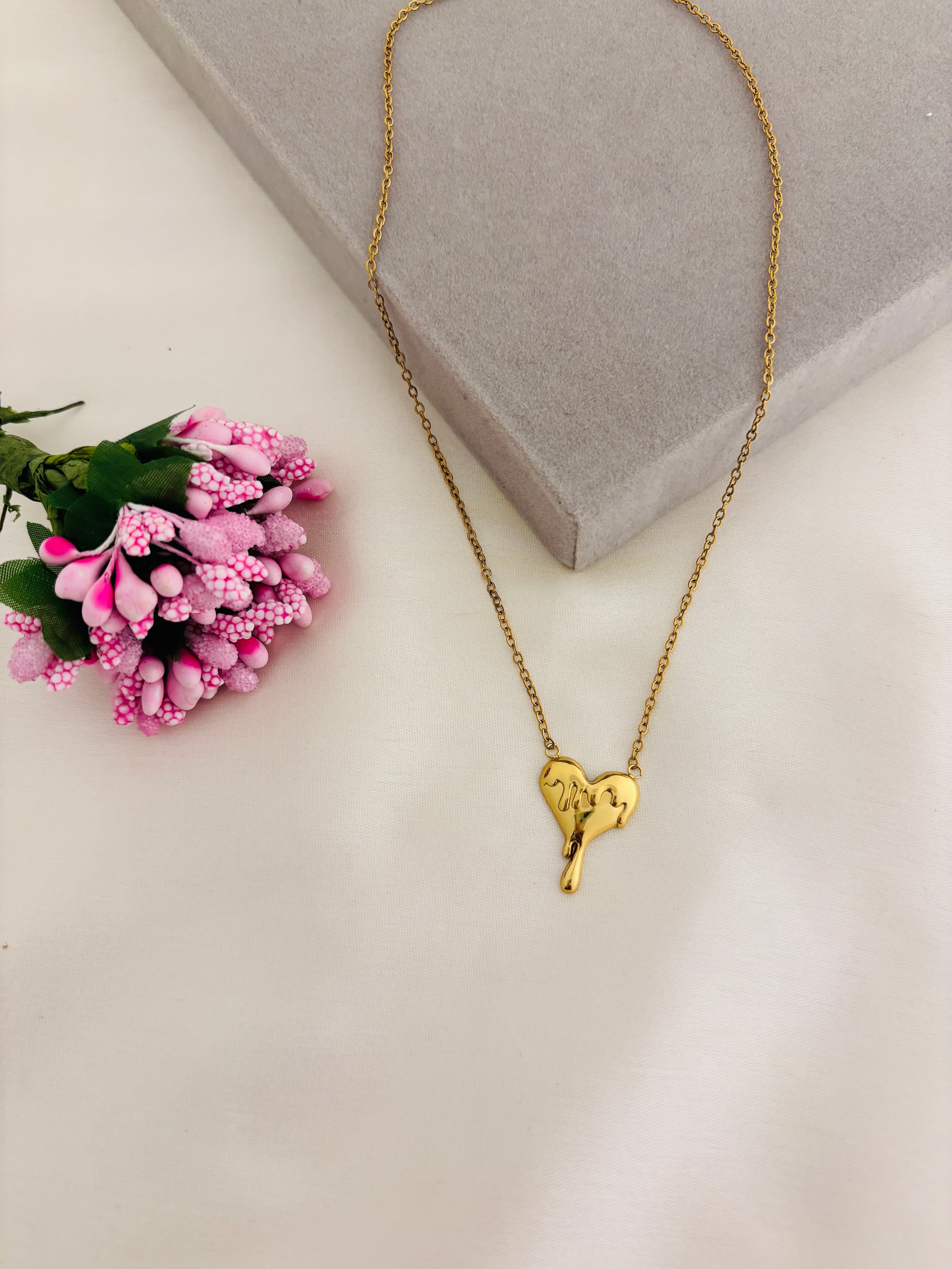 Molten Heart Anti Tarnish Necklace