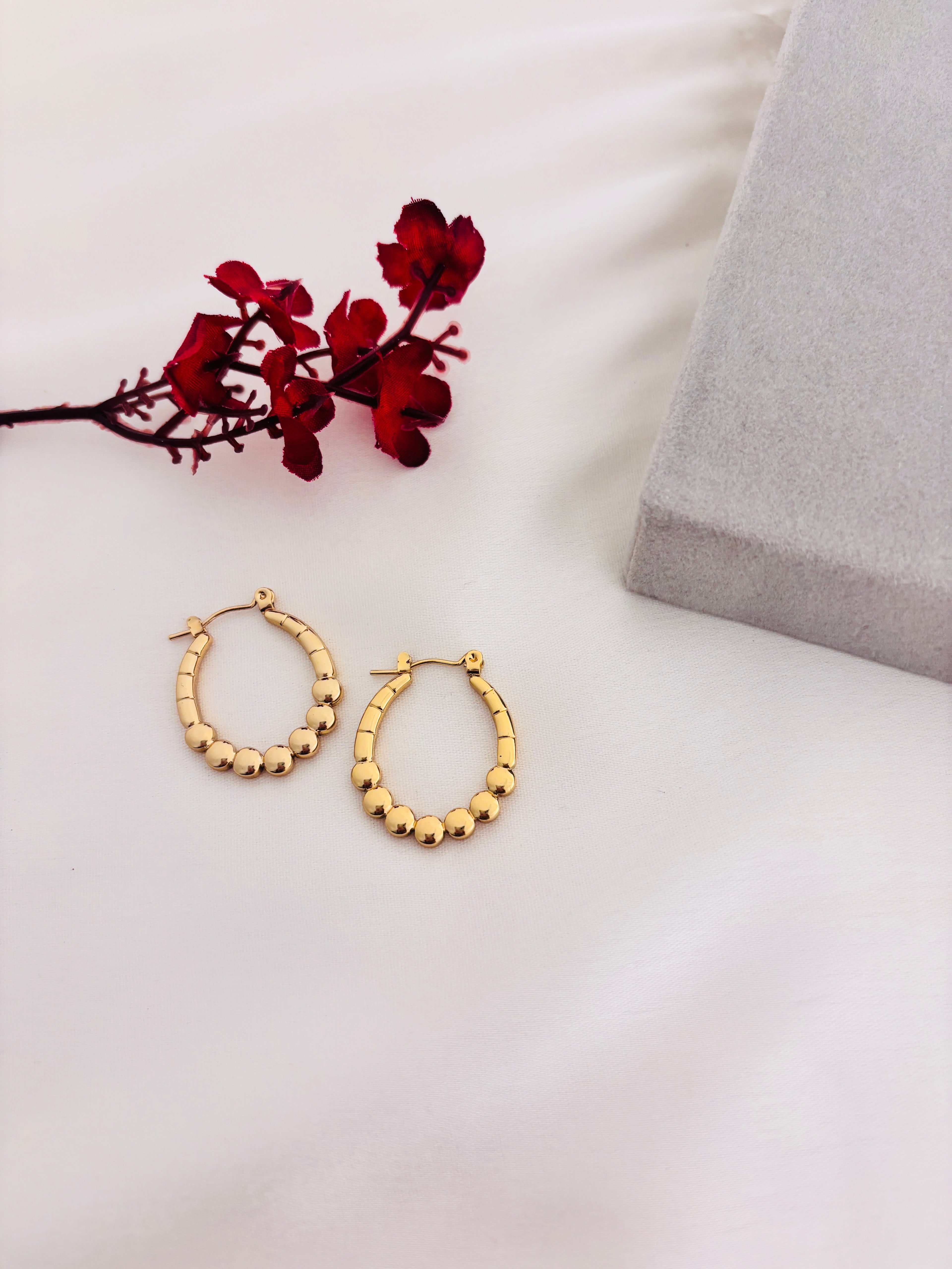 Golden Bead Hoops