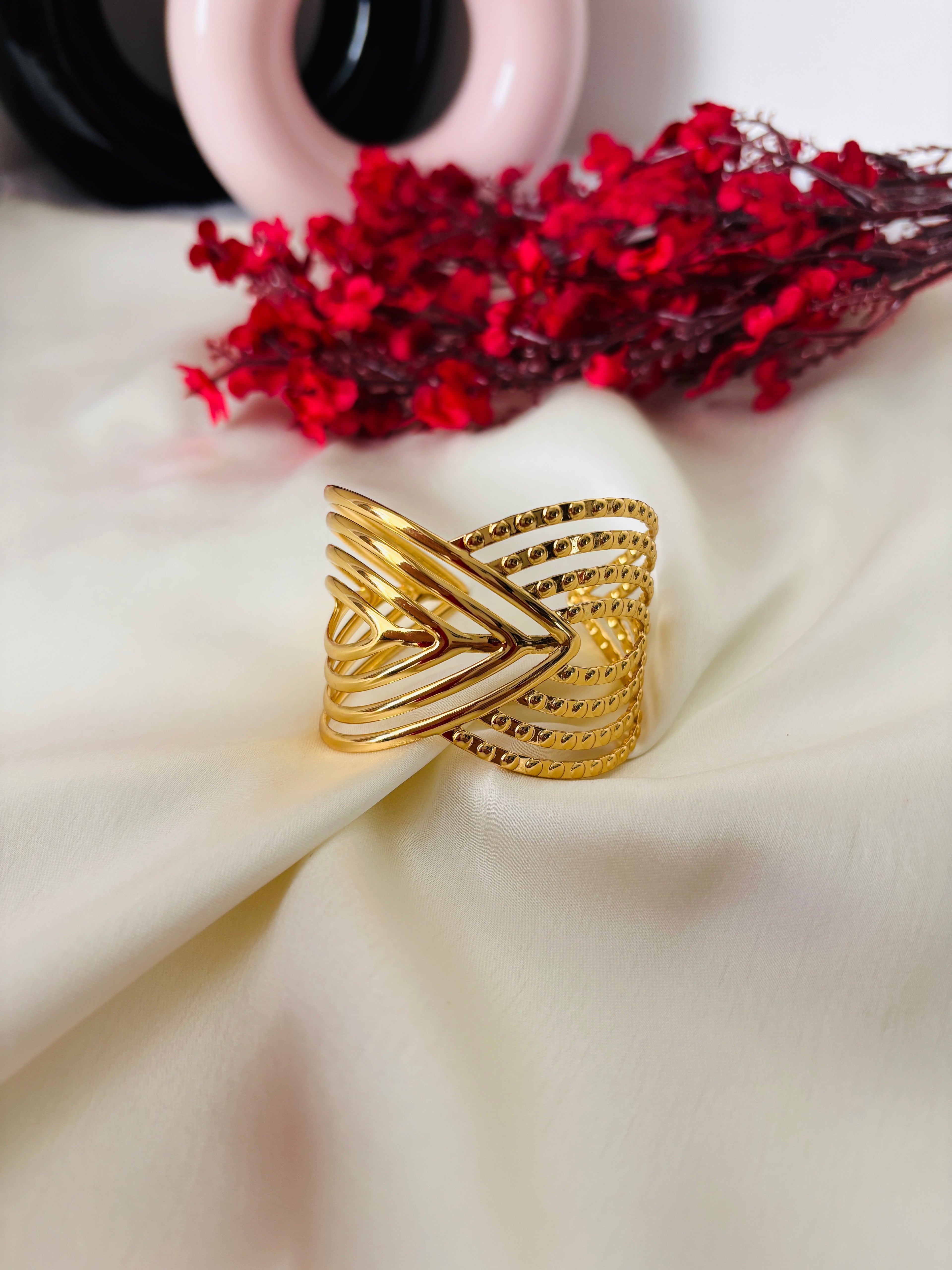 Golden Cascade Cuff