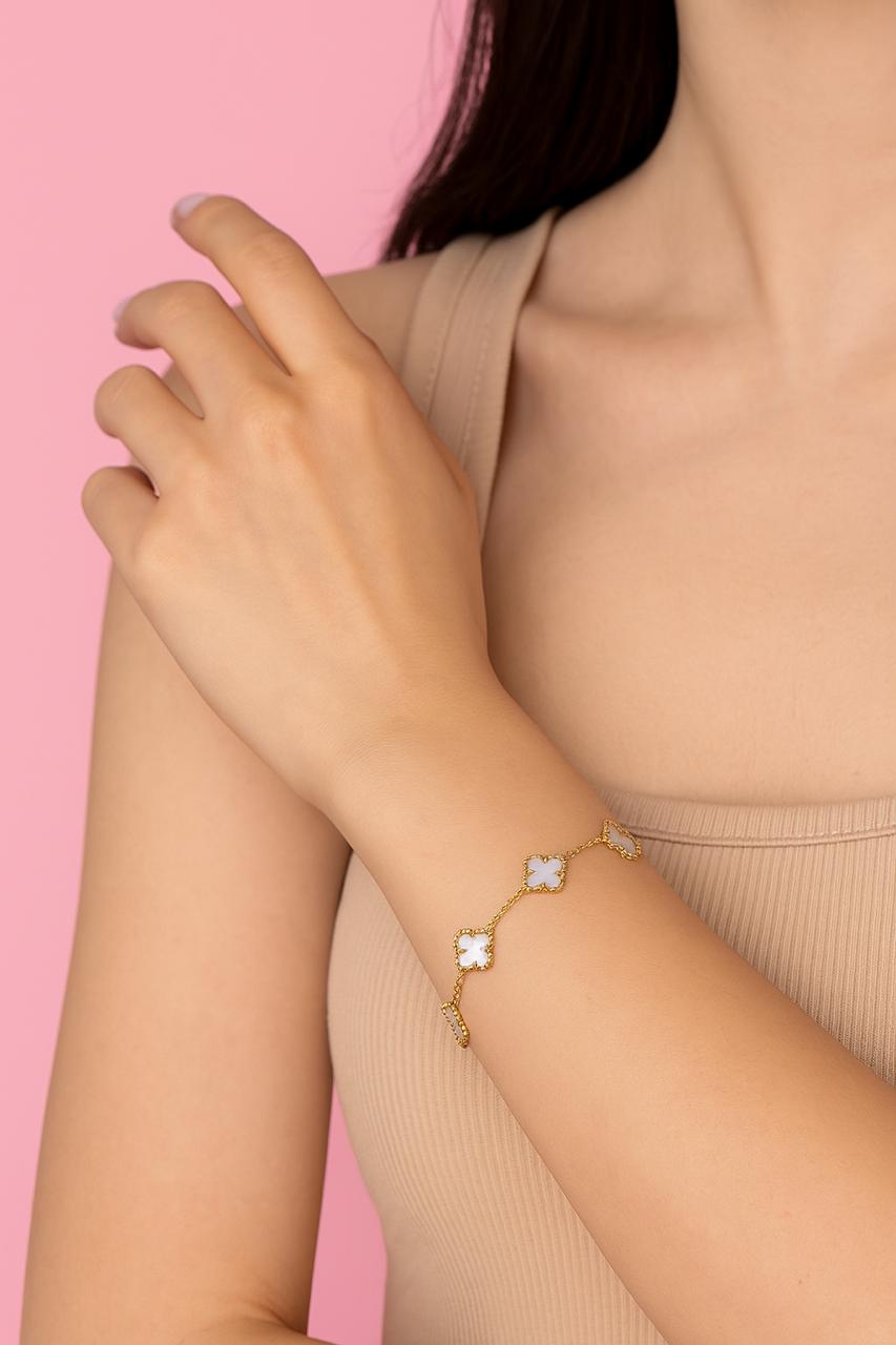 White Clover Anti Tarnish Bracelet