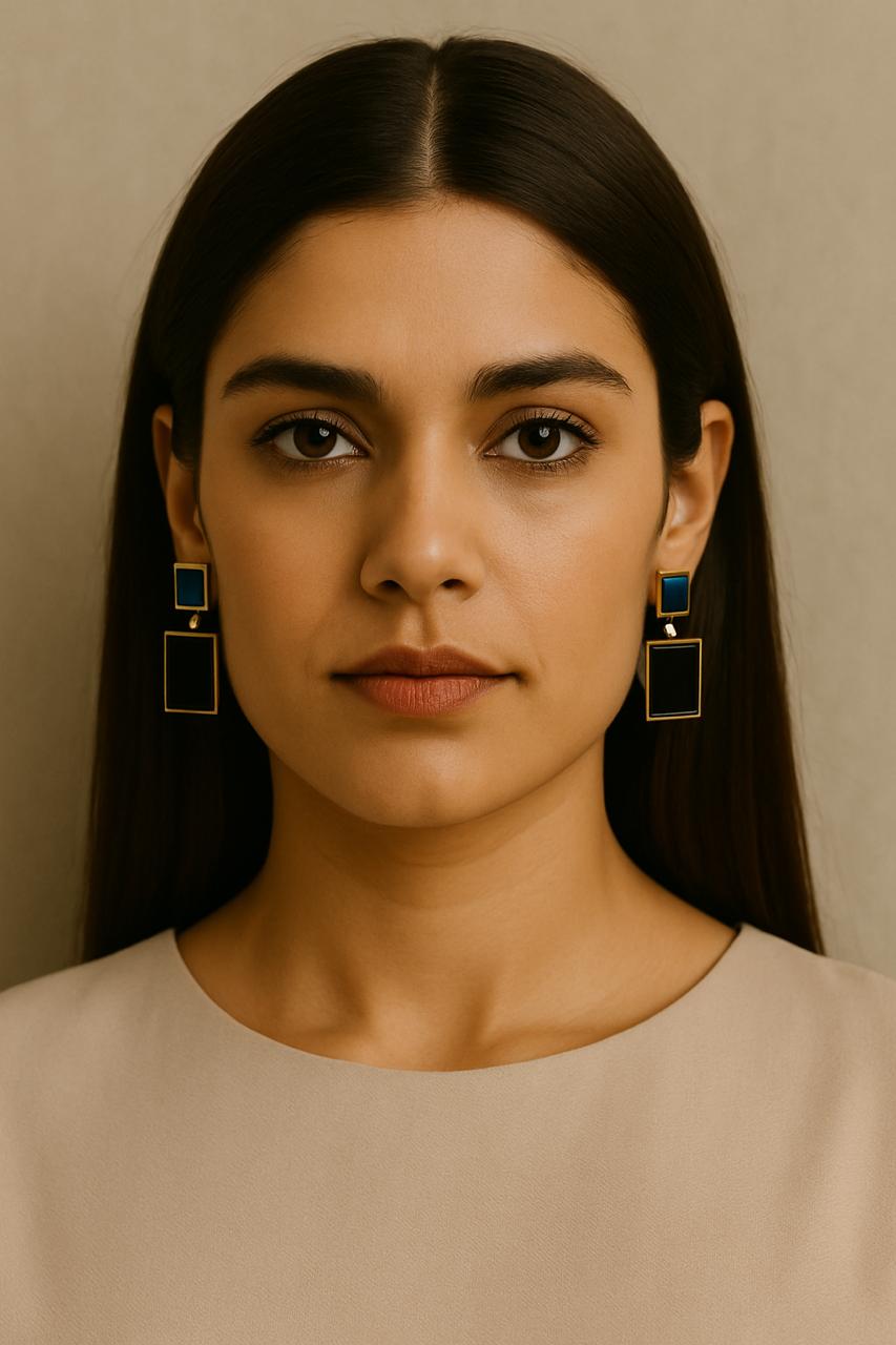 Black Bar Anti Tarnish Earrings