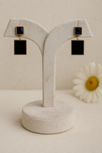 Black Bar Anti Tarnish Earrings